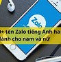 Tên Zalo Đẹp Cho Nam Bằng Tiếng Anh